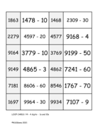 Subtracting 1s and 10s