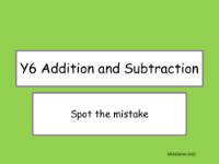 Addition and Subtraction Spot the Mistake
