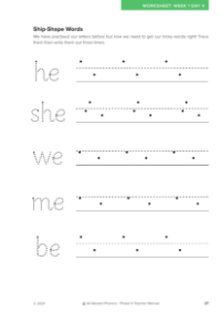 Ship-Shape Words letter formation activity - Worksheet 