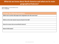 Mini quiz - North America