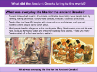 Everyday life for the Ancient Greeks - Info sheet