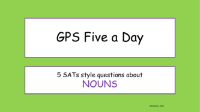 Nouns SATs Style Questions