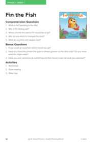 "Fin the Fish" - Phonics Story - Worksheet