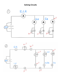 Solving Circuit Diagrams - Worksheet with Answers