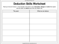 Deducation Skills Worksheet