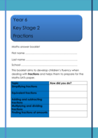 Year 6 Fractions - Worksheet