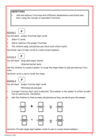 Adding and subtracting fractions worksheet