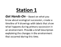 Ecological Succession - Lab Station Cards