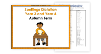 2nd Grade and 3rd Grade Autumn Term Spellings Dictation