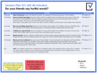 Hurtful words Lesson Plan