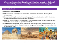 How and why were the Ancient Egyptians influenced by their gods? - Teacher notes 3