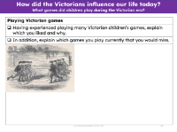 Playing Victorian games - Worksheet