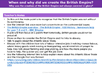 Why was the creation of the British Empire not always covered in glory? - Teacher notes