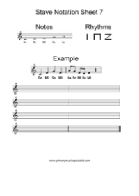 Stave Notation Sheet 7