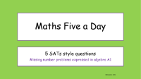 Algebra - Missing number problems expressed in algebra