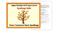 Year 2 Autumn Term Spellings