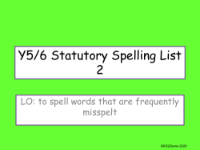 Statutory Spelling List 2 Presentation