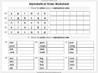 Alphabetical Order - Worksheet