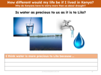Is water as precious to us as it is to Lila? - Worksheet