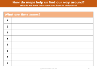 What are time zones? - Worksheet