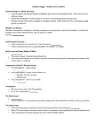 Climate Change - Student Lesson Outline