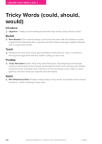 Tricky Words - Lesson plan