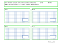  Multiplication Set H 2 digit number x2,x4,x6,x8,x10