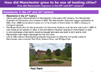 Manchester in the 19th and 20th centuries - Info pack