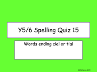 Words Ending in 'cial' and 'tial' Quiz