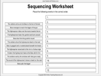 The Highwayman - Lesson 10 - Sequencing Worksheet