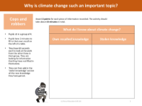 Cops and robbers - What do I know about climate change? - worksheet 