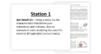 Pure Substances and Mixtures - 7 Engaging Lab Stations