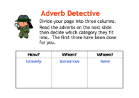 Writing to Entertain - Lesson 9 - Adverb Detective Worksheet
