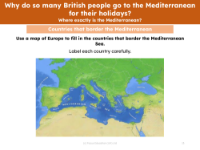 Label countries that border the Mediterranean