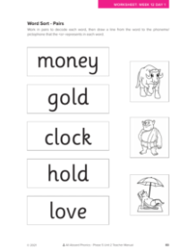 Word sort - Pairs activity - Worksheet 