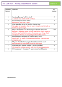 5. Reading Comprehension answers