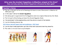 How and why were the Ancient Egyptians influenced by their gods? - Teacher notes