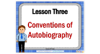 Autobiography - Lesson 3 - Conventions of Autobiography