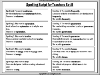 Spellings - Set 5 Teachers Script