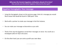 Egyptian hieroglyphs: Your message