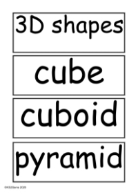 Vocabulary - 3D Shapes