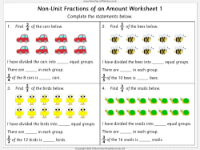 Non-Unit Fractions of an Amount - Worksheet