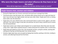 Anglo-Saxons Men, Women and Children - Anglo-Saxons - Year 5
