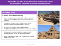Challenge Time - Questions about the Indus Valley - Year 4