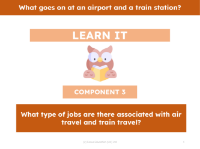 What types of jobs are there associated with air travel and train travel? - Presentation