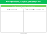 Bends and stays bent? - Worksheet