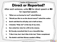 Direct and Reported Speech - Worksheet