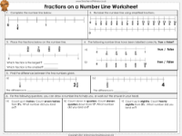 Fractions on a Number Line - Worksheet