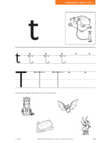 Letter formation - "t" - Worksheet 