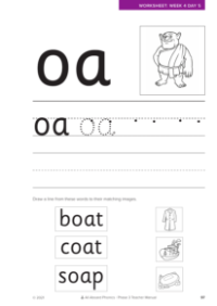 Letter formation - "oa"  - Worksheet 